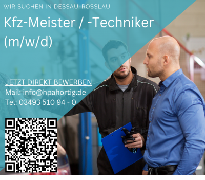 Werkstattmeister PKW (m/w/d) für Dessau-Roßlau gesucht - ab 4.500 € Brutto