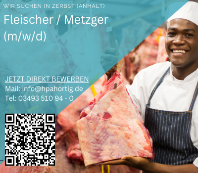 Fleischer / Metzger (m/w/d) für Zerbst (Anhalt) gesucht