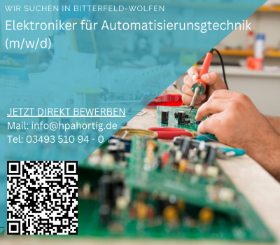 Elektroniker (m/w/d) für Automatisierungstechnik in Bitterfeld- Wolfen gesucht 