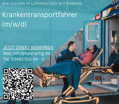 Krankentransportfahrer (m/w/d) für Lutherstadt Wittenberg gesucht in Tagschicht 