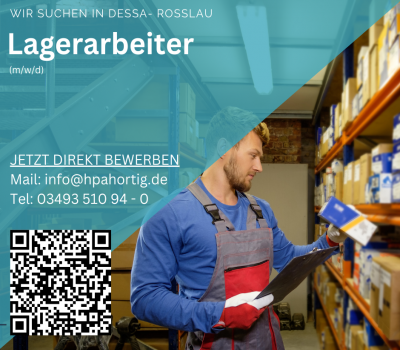 Lagerarbeiter (m/w/d) für Dessau - Roßlau gesucht - 2- Schichten