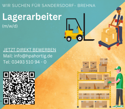 Lagerarbeiter (m/w/d) für Sandersdorf- Brehna gesucht 