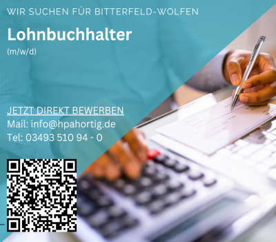 Lohnbuchhalter (m/w/d) für Bitterfeld-Wolfen gesucht - ab 3.000 € 