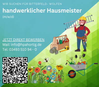 handwerklicher Hausmeister (m/w/d) für Bitterfeld- Wolfen gesucht - Tagschicht