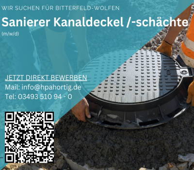 Spezialsanierer für Kanaldeckel gesucht (m/w/d) - Bitterfeld / Dessau - ab 18 €