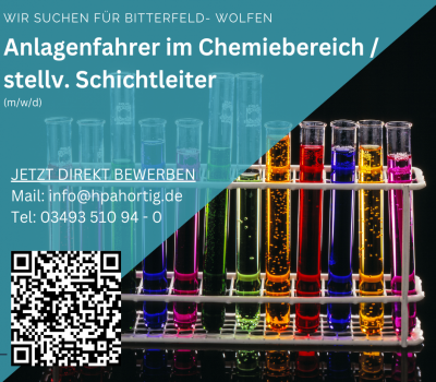 Anlagenfahrer im Bereich Chemie / stellv. Schichtleiter für Bitterfeld- Wolfen gesucht 