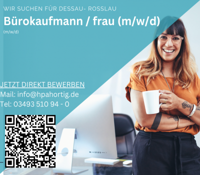 Bürokaufmann/ frau (m/w/d) für Dessau gesucht in Vollzeit  
