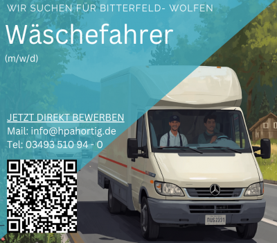 Wäschefahrer (m/w/d) für Bitterfeld- Wolfen gesucht - Tagschicht- 