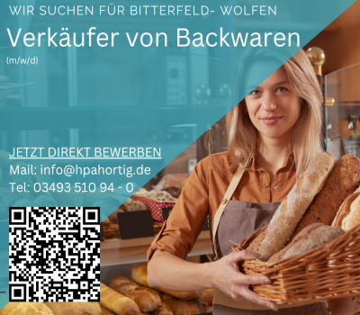 Verkäufer von Backwaren (m/w/d) für Bitterfeld- Wolfen