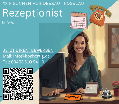 Rezeptionist (m/w/d) für Dessau gesucht- Vollzeit- 