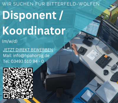 Disponent (m/w/d) für die Fahrzeug- und Auftragskoordinierung - Bitterfeld-Wolfen - ab 2.800 €