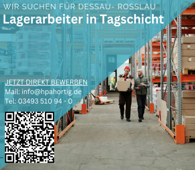 Lagerarbeiter (m/w/d) für Dessau gesucht in Tagschicht