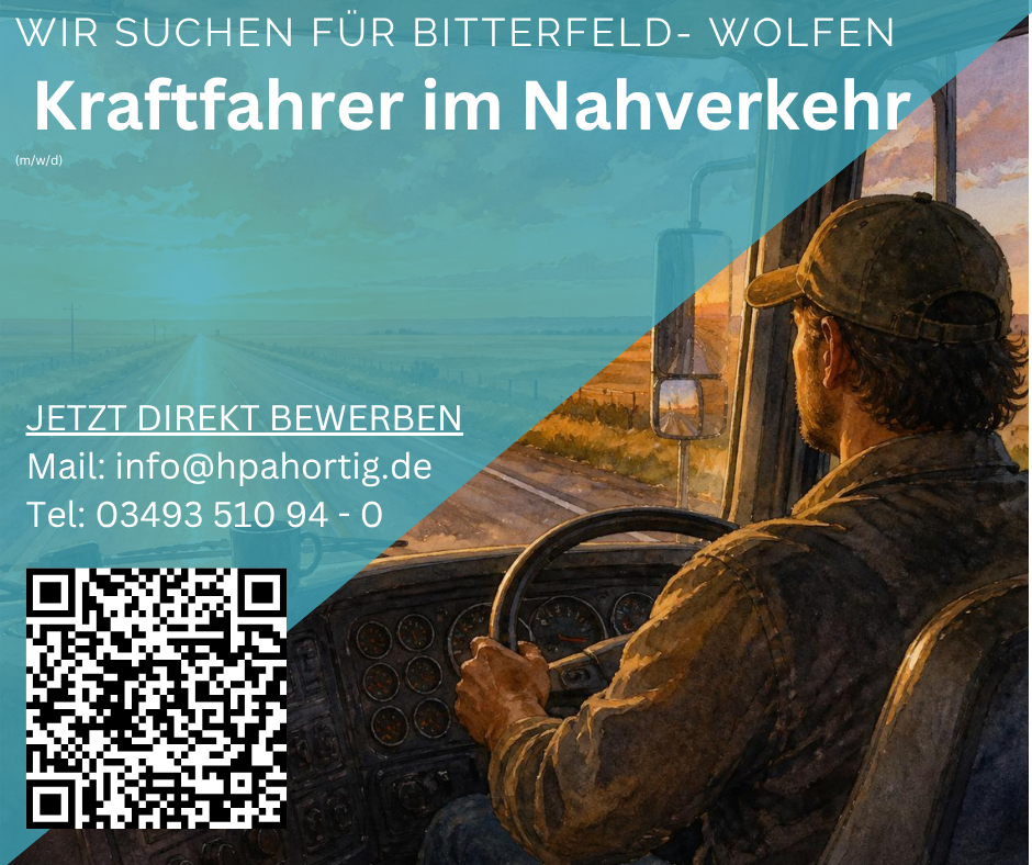 Kraftfahrer (m/w/d) für den Nahverkehr in Bitterfeld- Wolfen gesucht 