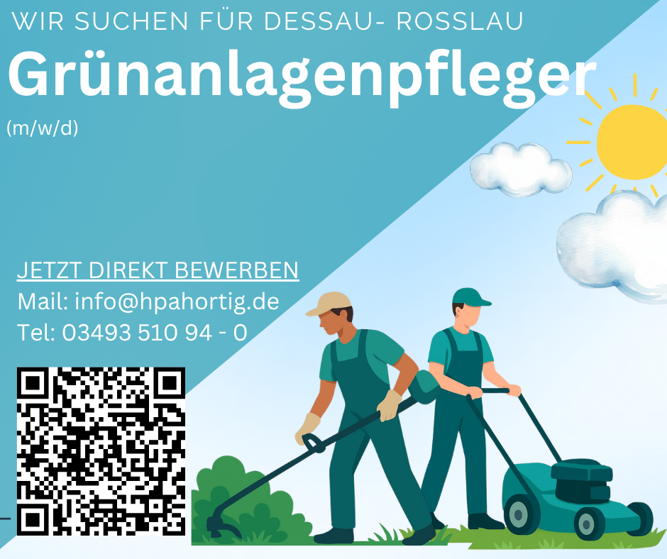Grünanlagenpfleger (m/w/d) für Dessau- Roßlau gesucht- 