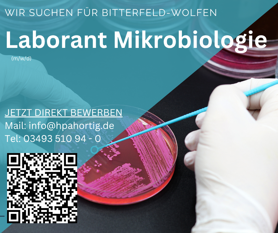Laborant (m/w/d) Mikrobiologie - Bitterfeld - Tagschicht / Gleitzeit - ab 3.200 €