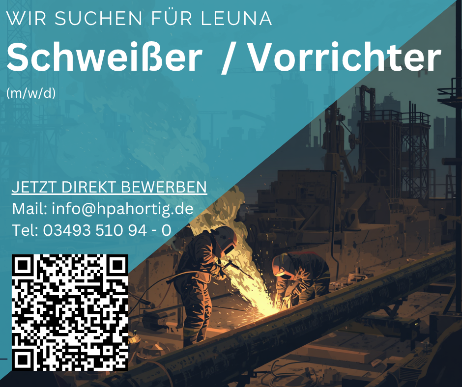 WIG-Schweißer / Vorrichter (m/w/d) Anlagen- und Rohrleitungsbau - Tagschicht - Leuna ab 20 € 