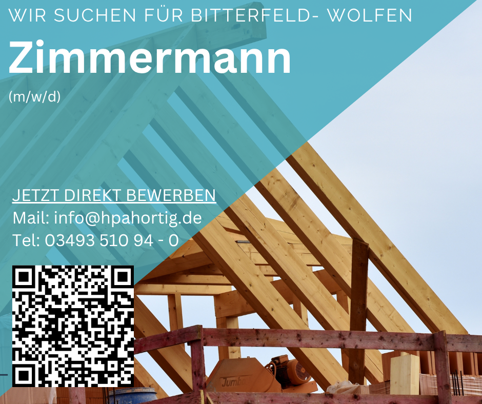 Zimmermann (m/w/d) Bitterfeld-Wolfen - ab 20,00 €