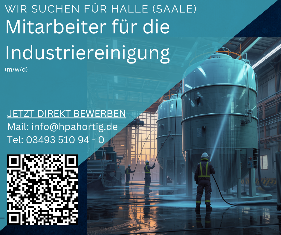Mitarbeiter für die Industriereinigung (m/w/d) in Halle (Saale) gesucht 