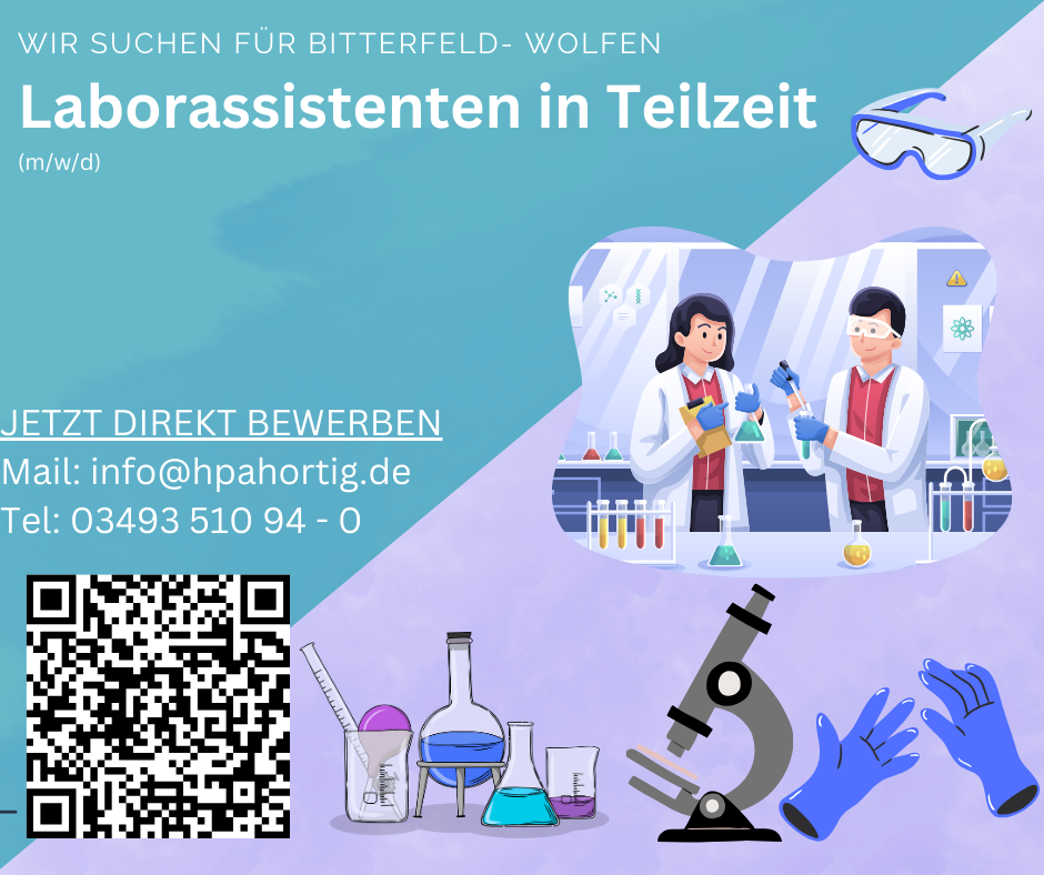 Laborassistent (m/w/d) in Bitterfeld- Wolfen gesucht- Teilzeit- 