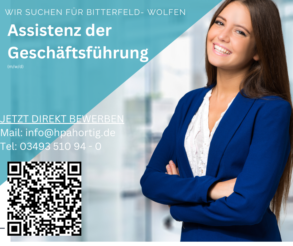 Assistenz der Geschäftsführung (m/w/d) für Bitterfeld- Wolfen gesucht - Vollzeit- 
