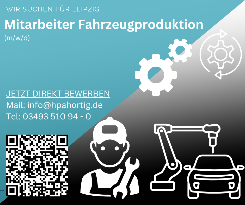 Mitarbeiter (m/w/d) für die Fahrzeugproduktion in Leipzig gesucht 