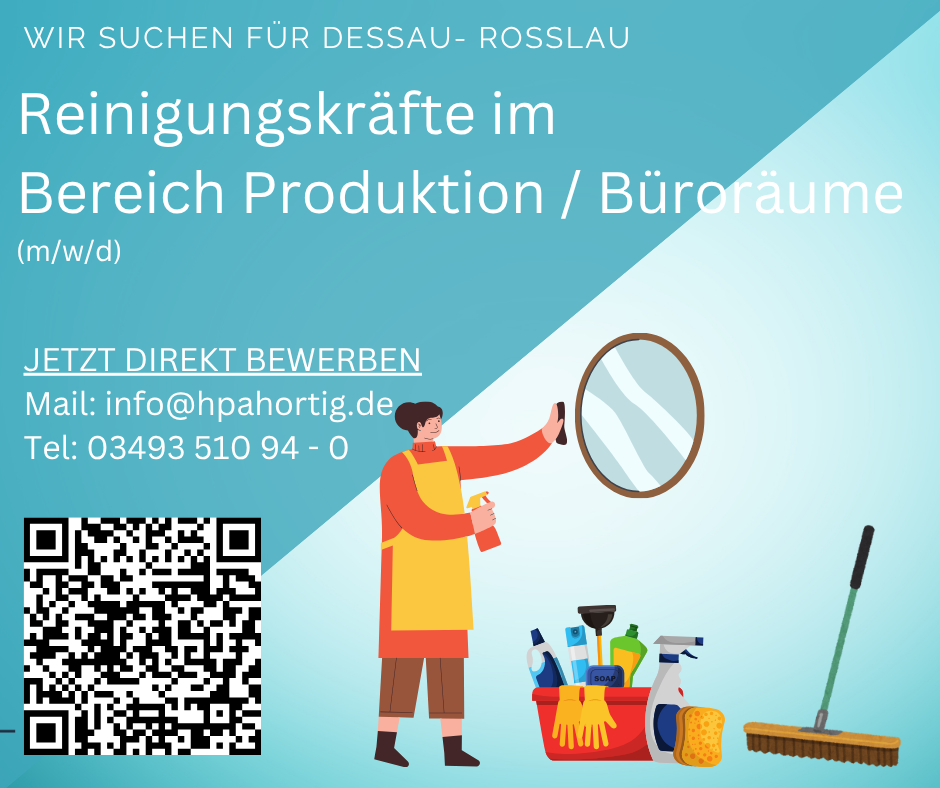 Reinigungskräfte (m/w/d) im Bereich Produktion und Büroreinigung