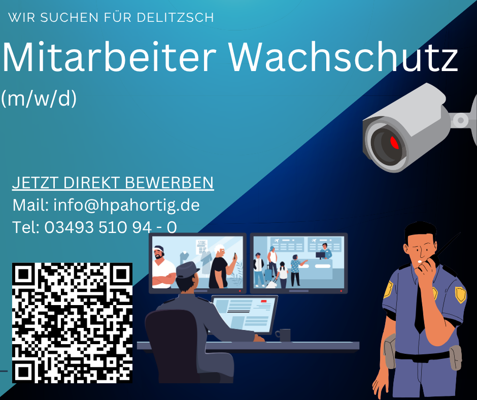 Mitarbeiter Wachschutz (m/w/d) in Delitzsch gesucht- 2- Schichten-